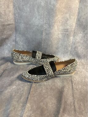 Rollie Madison Albert Strap Leopard Leather Loafers Size 40